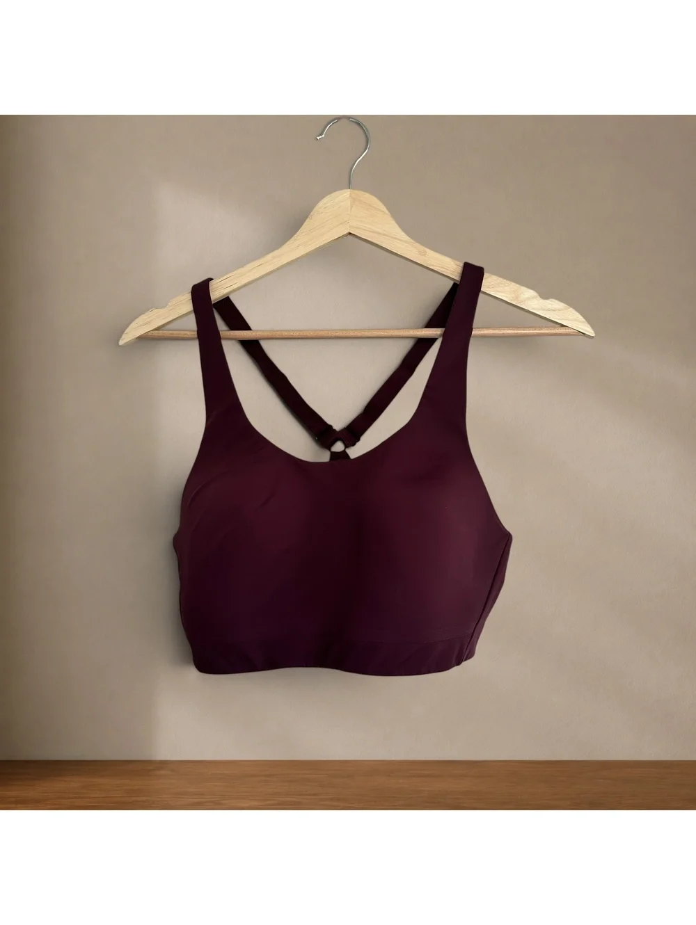 Athleta Advance Sports Bra High Impact Clasp Back Maroon 36C